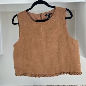 Forever, 21 faux suede sleeveless top - tan